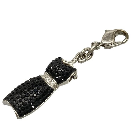 Auth SWAROVSKI - Black Silver Hardware Swarovski Crystal Bag Charm - Picture 1 of 4